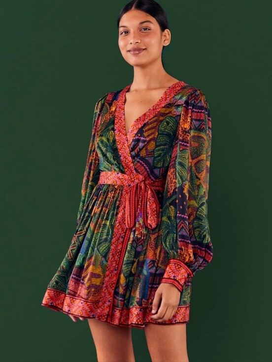 FARM Rio Dresses & Skirts - NWT FARM RIO | $240 Forest Tapestry Wrap Mini Dress